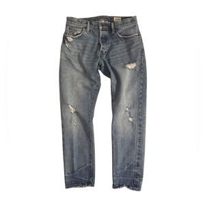 Todd Snyder Men's Distressed Slim Blue Jeans